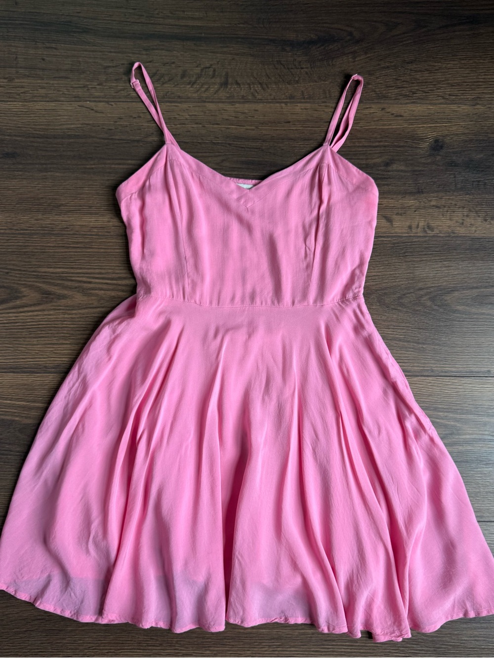 Aritzia Talula Pink Fit & Flare Mini Dress Size 4 100% Rayon
